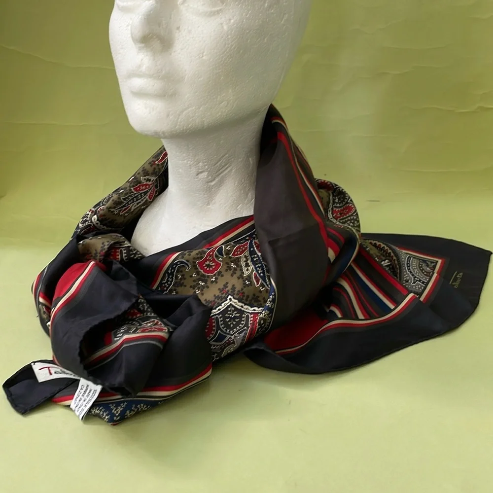 Vintage multicolored Talbots silk scarf